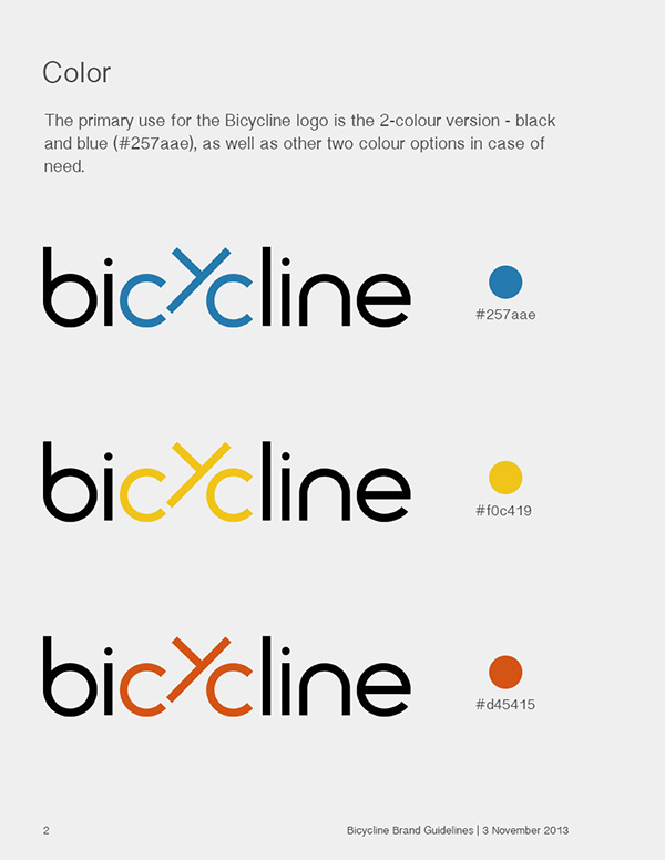 Style guide of Bicycline